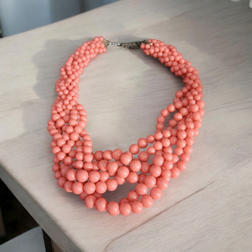 Women's Coral Beaded Necklace